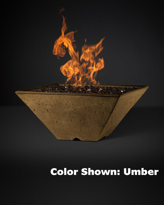 Slick Rock Concrete Square RidgeLine Fire Bowl - Match Lit Ignition