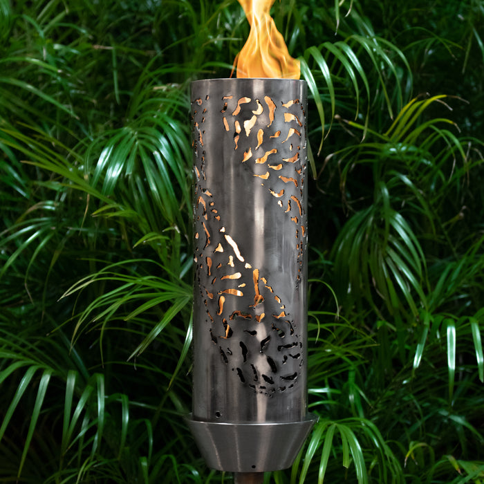 The Outdoor Plus Tiki Torch & Post Kit, Match Lit Ignition Fire Torch, Gas Fire Torch, Liquid Propane Fire Torch, Stainless Steel Fire Tiki Torch, Torch for Pathway Lighting