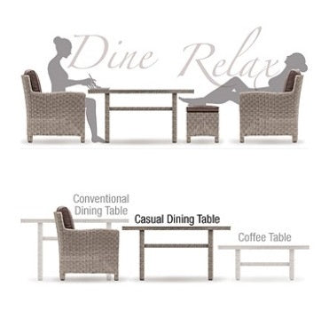 Palma Modular Wicker Corner Set with 37-inch Dining Table