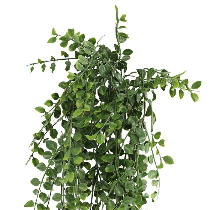 Artificial Hanging Pearls Garland Bushes – Dark Green UV Resistant & Fire Rated | 7.8in x 31in (20cm x 79cm Each)