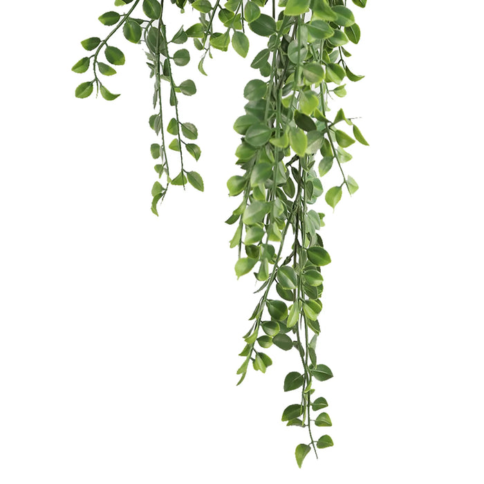 Artificial Hanging Pearls Garland Bushes – Dark Green UV Resistant & Fire Rated | 7.8in x 31in (20cm x 79cm Each)