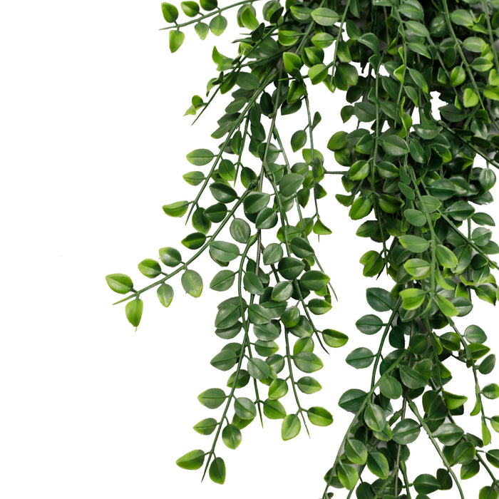 Artificial Hanging Pearls Garland Bushes – Dark Green UV Resistant & Fire Rated | 7.8in x 31in (20cm x 79cm Each)