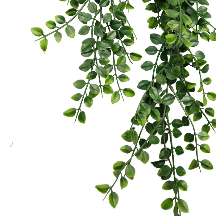 Artificial Hanging Pearls Garland Bushes – Dark Green UV Resistant & Fire Rated | 7.8in x 31in (20cm x 79cm Each)