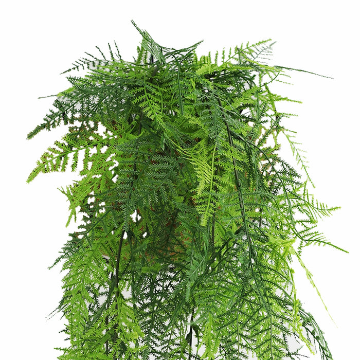 Artificial Hanging Lace Fern Garland Bushes – Vivid Green UV Resistant & Fire Rated | 5.9in x 30in (15cm x 76cm Each)