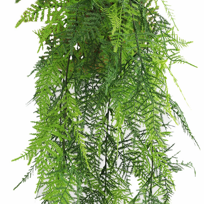 Artificial Hanging Lace Fern Garland Bushes – Vivid Green UV Resistant & Fire Rated | 5.9in x 30in (15cm x 76cm Each)