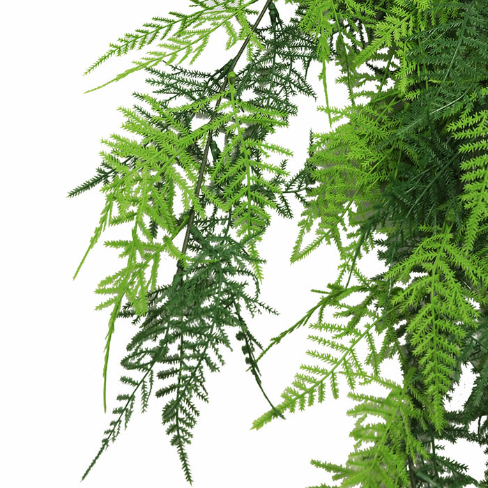 Artificial Hanging Lace Fern Garland Bushes – Vivid Green UV Resistant & Fire Rated | 5.9in x 30in (15cm x 76cm Each)