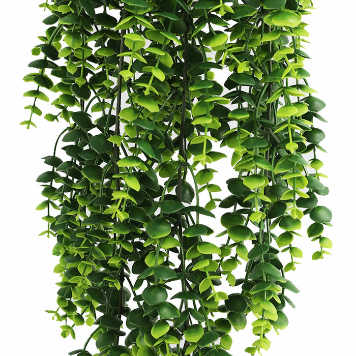 Artificial Dense Hanging Lush Green Eucalyptus Garland Bushes UV Resistant & Fire Rated | 7.1in x 30.5in (18cm x 77cm Each)