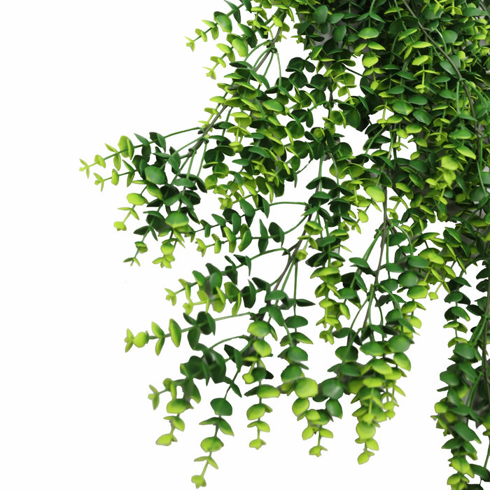 Artificial Dense Hanging Lush Green Eucalyptus Garland Bushes UV Resistant & Fire Rated | 7.1in x 30.5in (18cm x 77cm Each)
