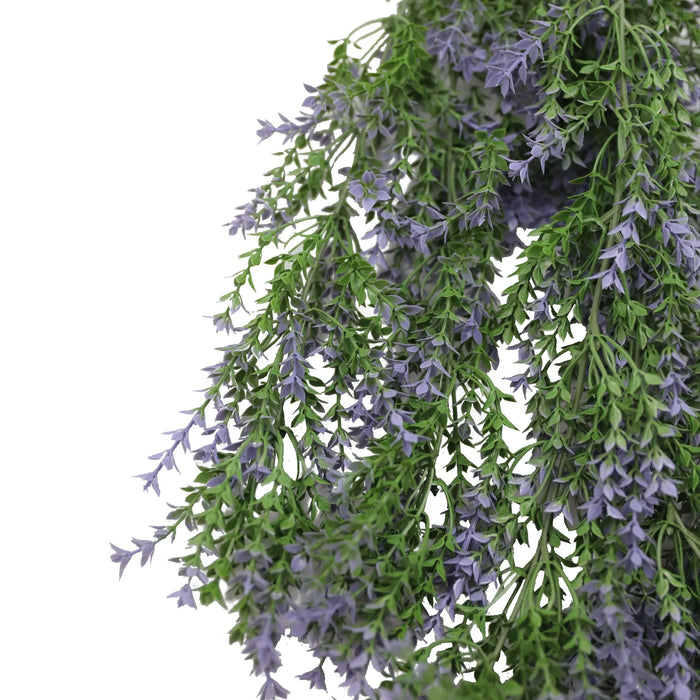 Artificial Hanging Purple & Green Willow Leaf Garland Bushes UV Resistant & Fire Rated | 7.8in x 30in (20cm x 76cm Each)
