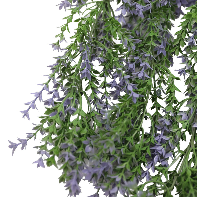 Artificial Hanging Purple & Green Willow Leaf Garland Bushes UV Resistant & Fire Rated | 7.8in x 30in (20cm x 76cm Each)