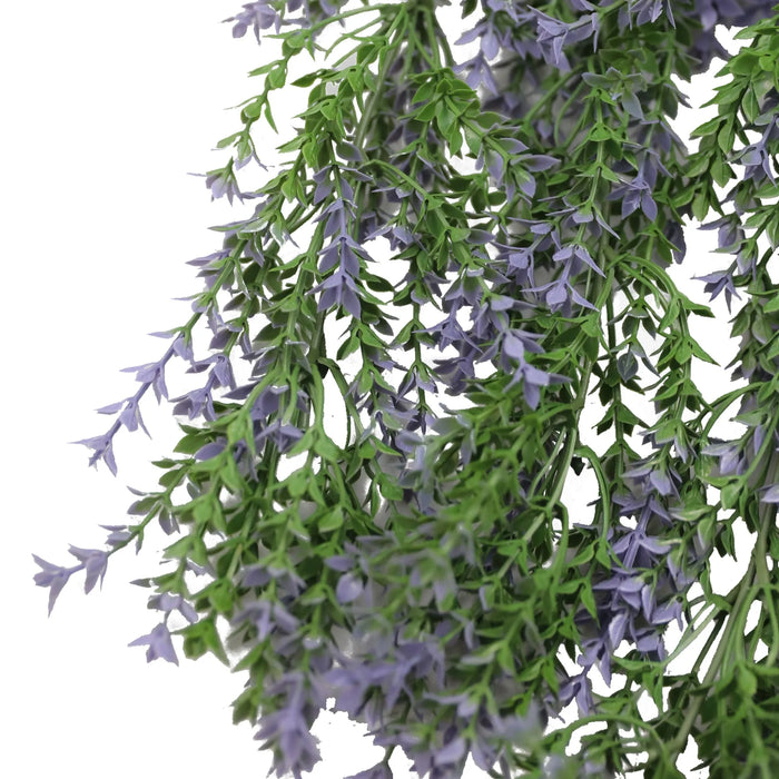 Artificial Hanging Purple & Green Willow Leaf Garland Bushes UV Resistant & Fire Rated | 7.8in x 30in (20cm x 76cm Each)