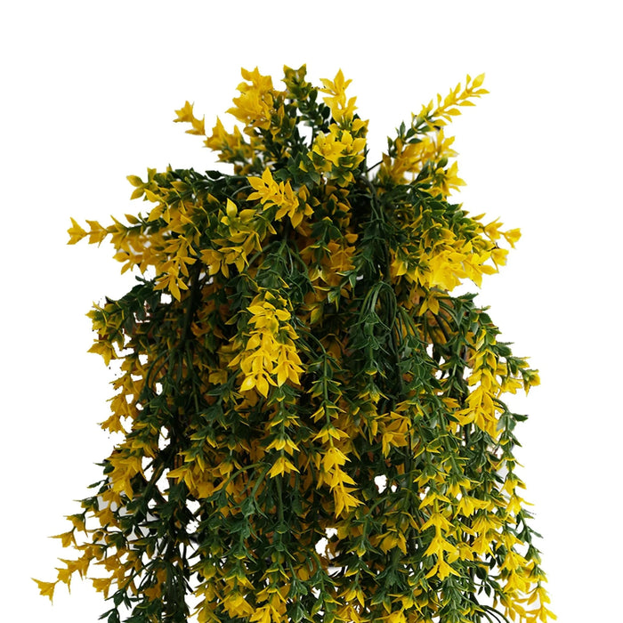 Artificial Hanging Yellow & Green Willow Leaf Garland Bushes UV Resistant & Fire Rated | 7.8in x 30in (20cm x 76cm Each)