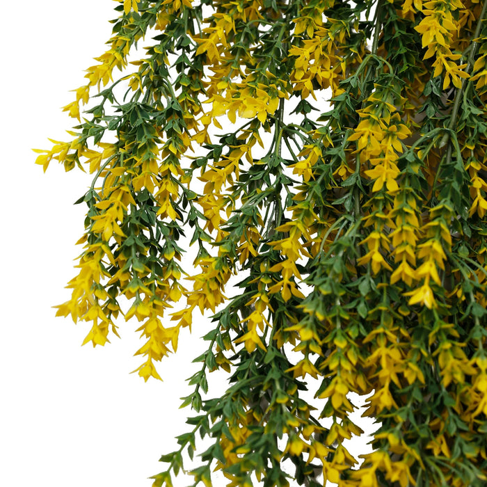 Artificial Hanging Yellow & Green Willow Leaf Garland Bushes UV Resistant & Fire Rated | 7.8in x 30in (20cm x 76cm Each)