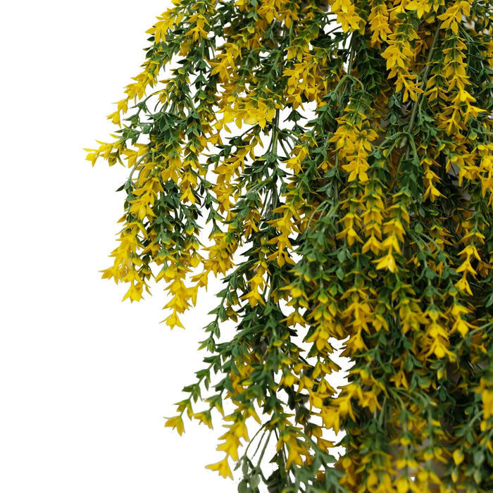 Artificial Hanging Yellow & Green Willow Leaf Garland Bushes UV Resistant & Fire Rated | 7.8in x 30in (20cm x 76cm Each)
