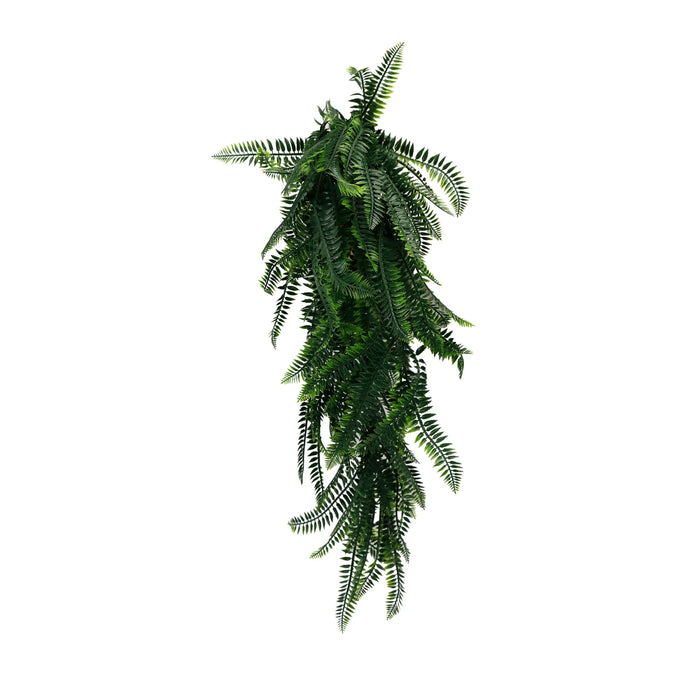 Artificial Hanging Dense Boston Fern Garland Bushes UV Resistant & Fire Rated | 10.6in x 33in (27cm x 84cm Each)