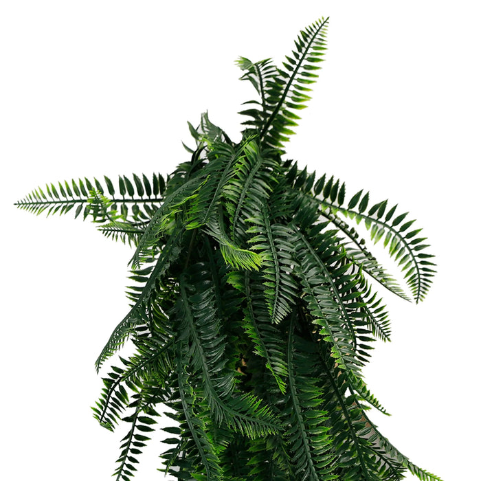 Artificial Hanging Dense Boston Fern Garland Bushes UV Resistant & Fire Rated | 10.6in x 33in (27cm x 84cm Each)