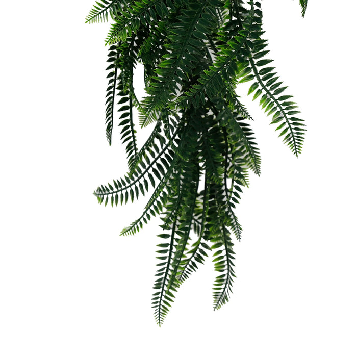 Artificial Hanging Dense Boston Fern Garland Bushes UV Resistant & Fire Rated | 10.6in x 33in (27cm x 84cm Each)