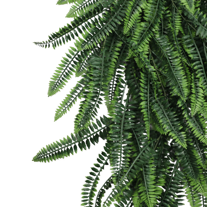 Artificial Hanging Dense Boston Fern Garland Bushes UV Resistant & Fire Rated | 10.6in x 33in (27cm x 84cm Each)