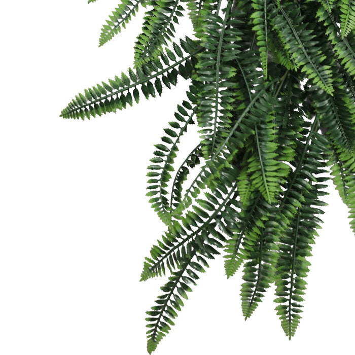 Artificial Hanging Dense Boston Fern Garland Bushes UV Resistant & Fire Rated | 10.6in x 33in (27cm x 84cm Each)