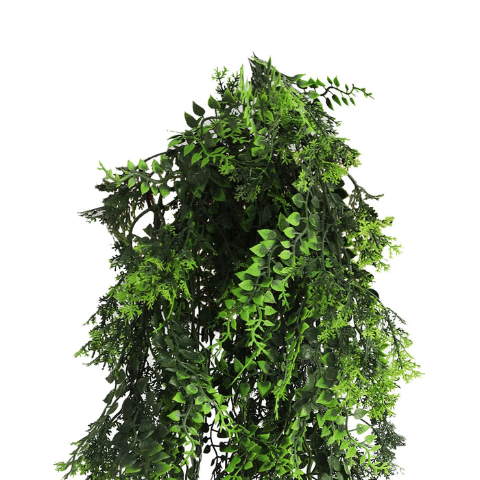 Artificial Hanging Mediterranean Fern Vine – UV Resistant & Fire Rated (8.6in x 30in | 22cm x 76cm)