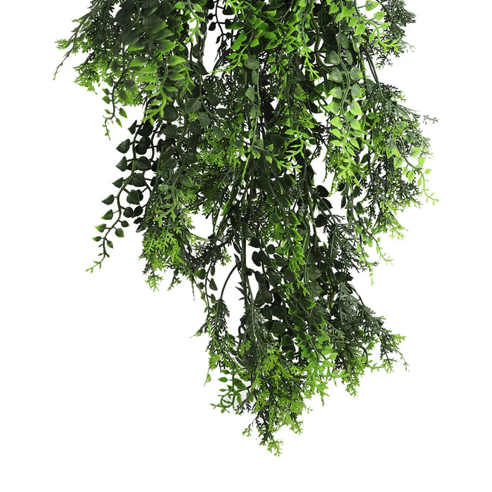 Artificial Hanging Mediterranean Fern Vine – UV Resistant & Fire Rated (8.6in x 30in | 22cm x 76cm)