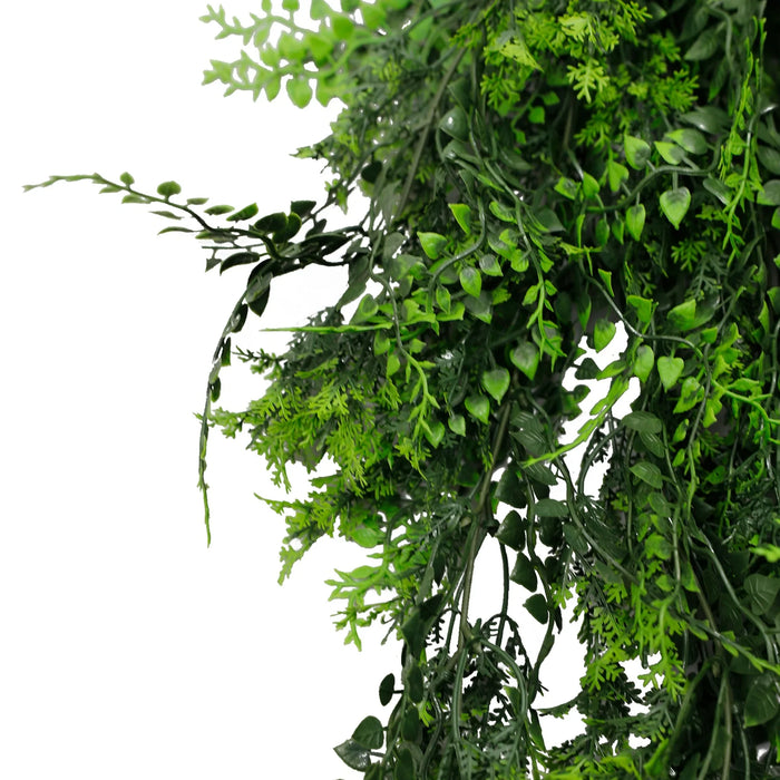 Artificial Hanging Mediterranean Fern Vine – UV Resistant & Fire Rated (8.6in x 30in | 22cm x 76cm)