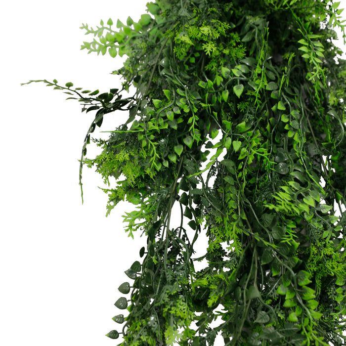Artificial Hanging Mediterranean Fern Vine – UV Resistant & Fire Rated (8.6in x 30in | 22cm x 76cm)