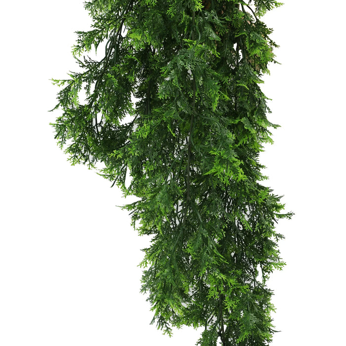 Artificial Mossy Hanging Cedar Vine Garland – UV Resistant & Fire Rated (8.6in x 30in | 22cm x 76cm)