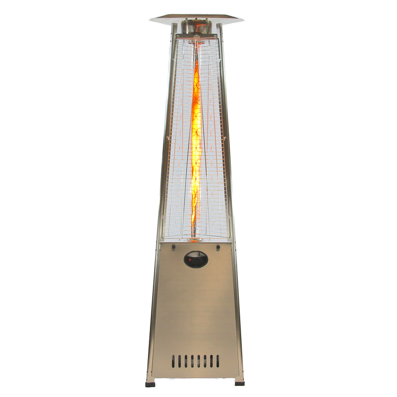 RadTec 93" Pyramid Flame Propane Patio Heater - Stainless Steel (PYR-SSP) | 41,000 BTU | Stylish Outdoor Heating