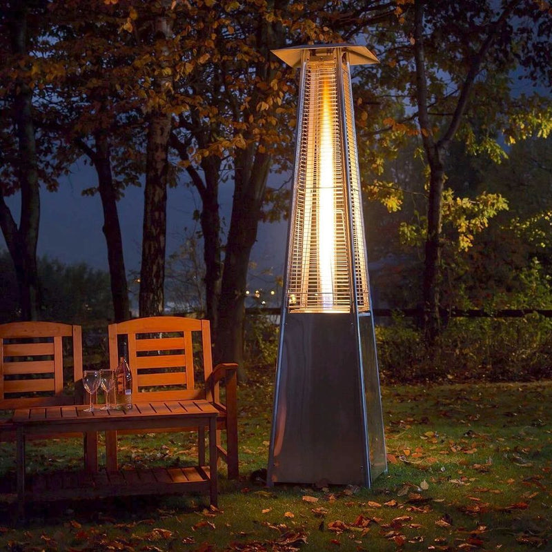 RadTec 89" Tower Flame Propane Patio Heater - Stainless Steel (TF-SS) | 41,000 BTU | Modern Outdoor Heating