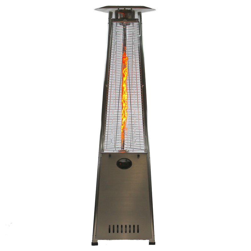RadTec 93" Pyramid Flame Propane Patio Heater - Stainless Steel (PYR-SSP) | 41,000 BTU | Stylish Outdoor Heating