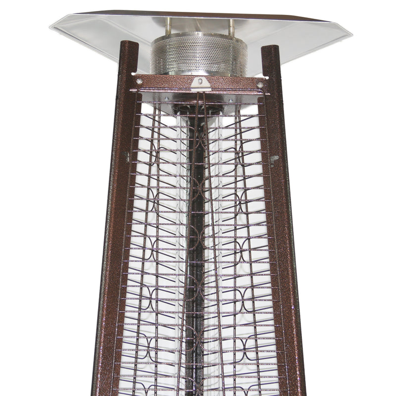 RadTec 93" Pyramid Flame Propane Patio Heater - Antique Bronze (PYR-ABP) | 41,000 BTU | Rustic Outdoor Heating
