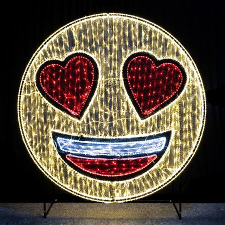 6' 2D LED Heart Eyes Emoji Valentine's Display