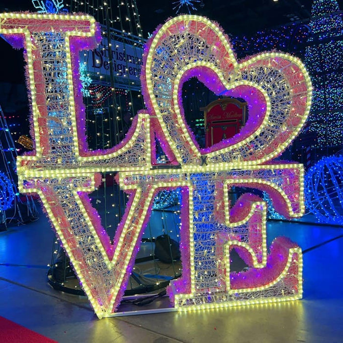 5.5' 3D LED Love Valentine's Display - Warm White & Pink Twinkle