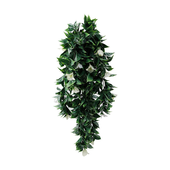 (5 Pieces) Hanging White Artificial Bougainvillea Plant UV Resistant 30"