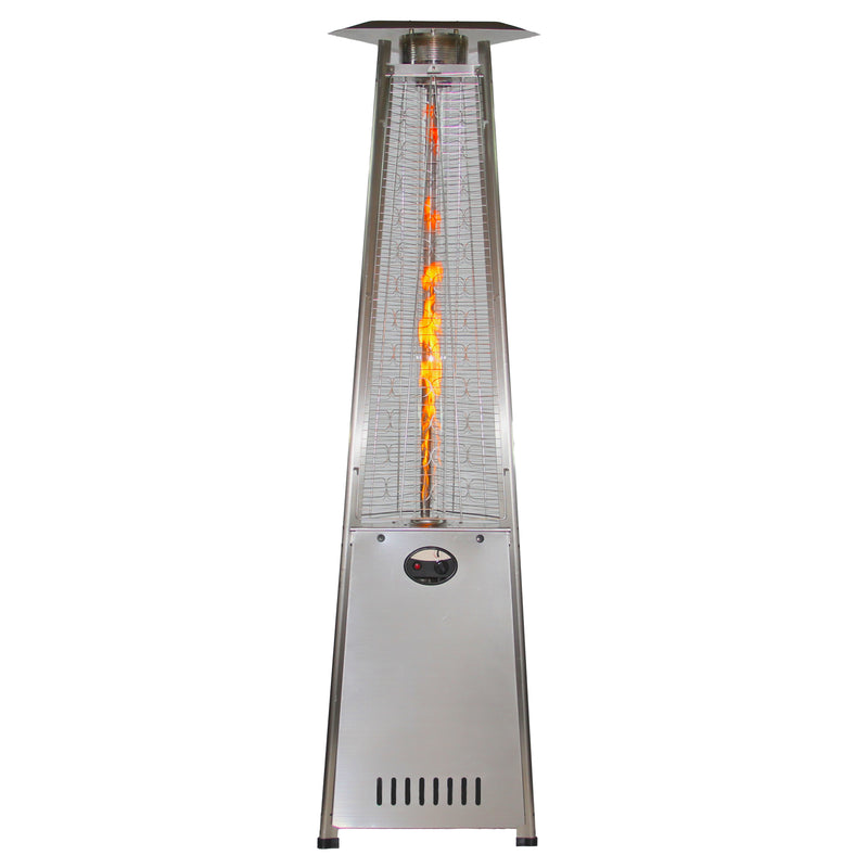 RadTec 93" Pyramid Flame Propane Patio Heater - Stainless Steel (PYR-SSP) | 41,000 BTU | Stylish Outdoor Heating