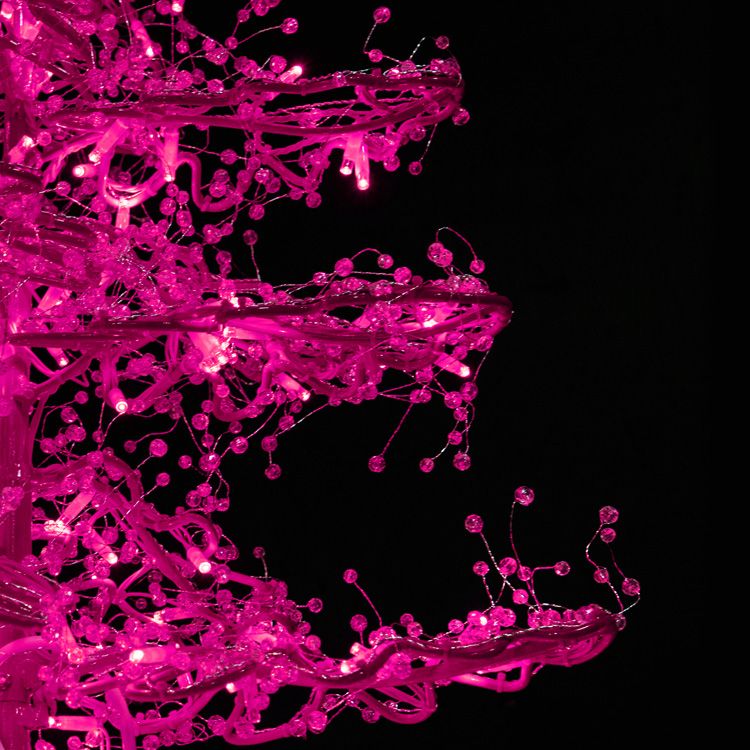 7' Pink Ice Sculpture Christmas Tree