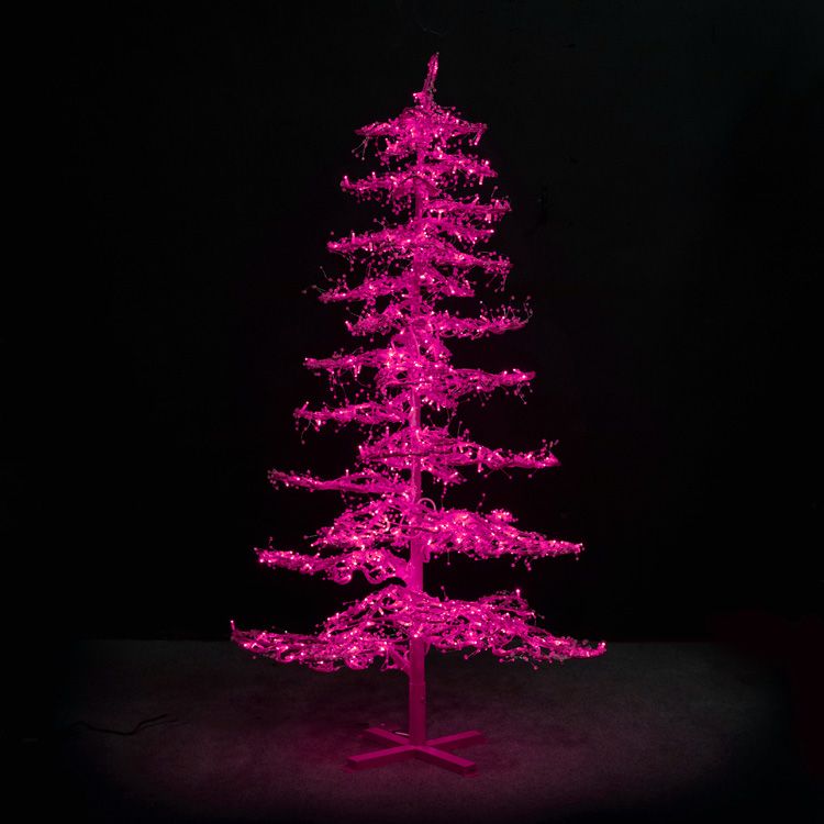 7' Pink Ice Sculpture Christmas Tree