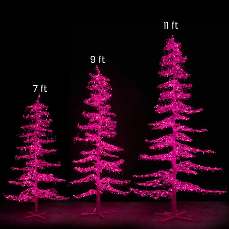7' Pink Ice Sculpture Christmas Tree