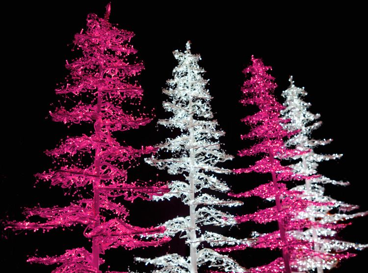 7' Pink Ice Sculpture Christmas Tree
