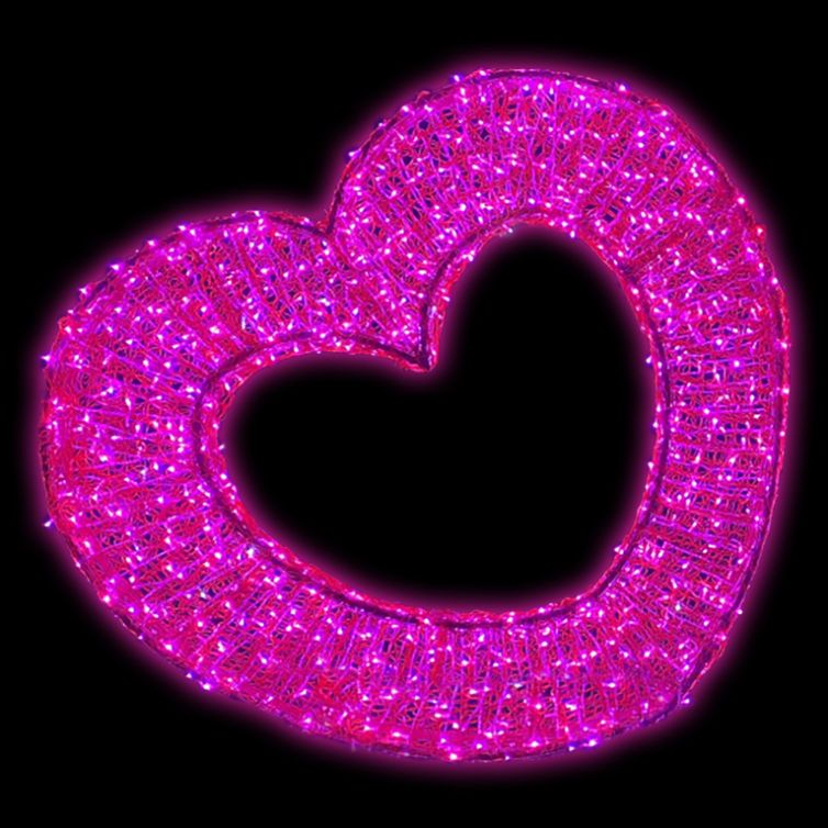 6' 3D Heart - Pink Twinkle Valentine's Display