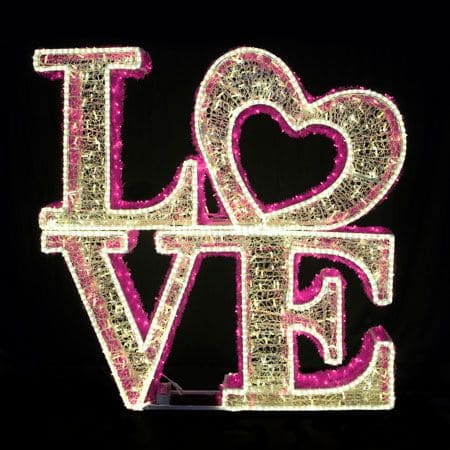 5.5' 3D LED Love Valentine's Display - Warm White & Pink Twinkle