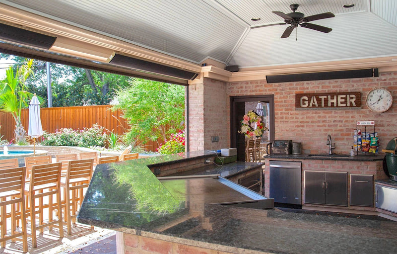 RadTec 82.5" Zero Light Electric Patio Heater (E32R) | Far-Infrared | Zero Light Emission | Outdoor Covered Spaces