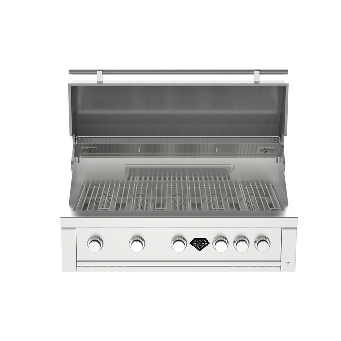 The Outdoor Plus 42" Diamond Series Outdoor Grill, Stainless Steel Grill, Built-In Grill for Kitchen Island, 5 Burner Grill with Infrared Burner, Natural Gas or Liquid Propane