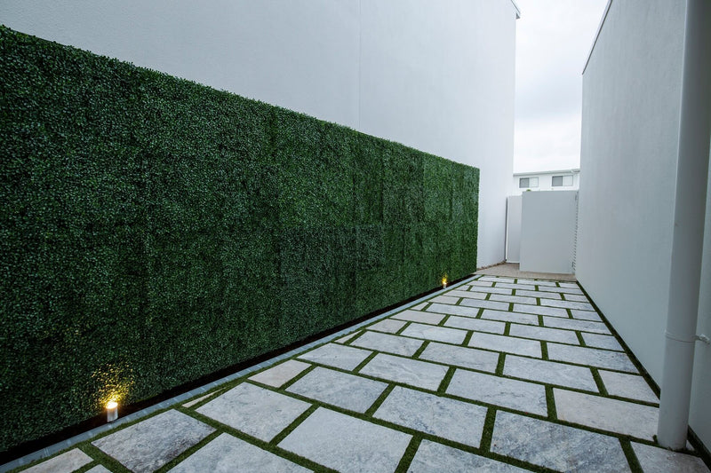 Dark Artificial Boxwood Wall (Pack of 6 40" x 40") 66 SQ FT Set Commercial Grade UV Resistant