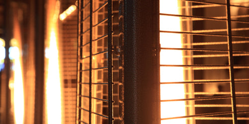 RadTec 89" Tower Flame Propane Patio Heater - Black & Grey Wicker (TF-WBG) | 41,000 BTU | Stylish Outdoor Heating