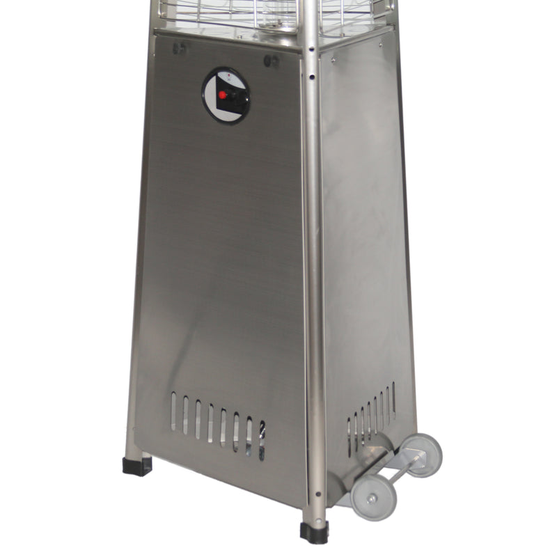 RadTec 93" Pyramid Flame Propane Patio Heater - Stainless Steel (PYR-SSP) | 41,000 BTU | Stylish Outdoor Heating