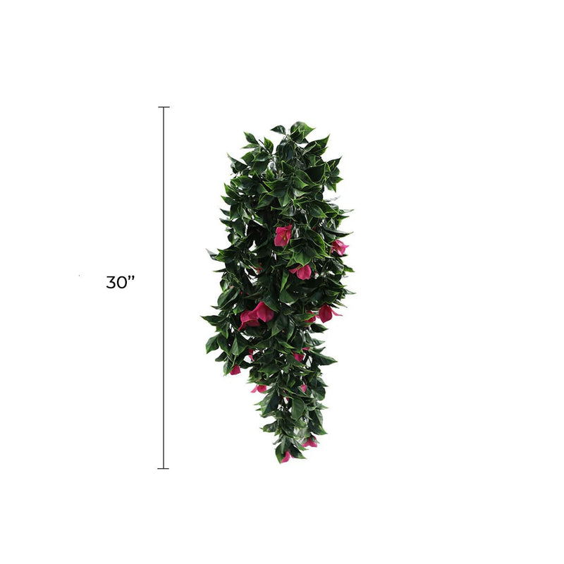(5 Pieces) Vibrant Pink Hanging Artificial Bougainvillea Plant, UV Resistant 30"