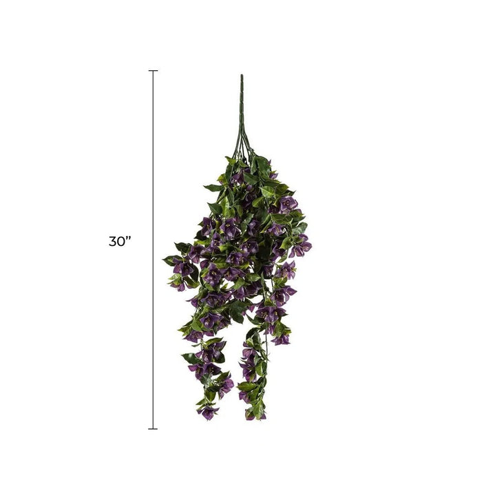 (5 Pieces) Vibrant Purple Hanging Artificial Bougainvillea Plant UV Resistant, 30"