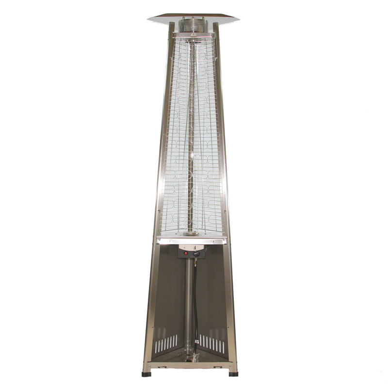 RadTec 93" Pyramid Flame Propane Patio Heater - Stainless Steel (PYR-SSP) | 41,000 BTU | Stylish Outdoor Heating